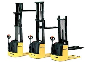 Сопровождаемые высокоподъемные электроштабелеры Komatsu